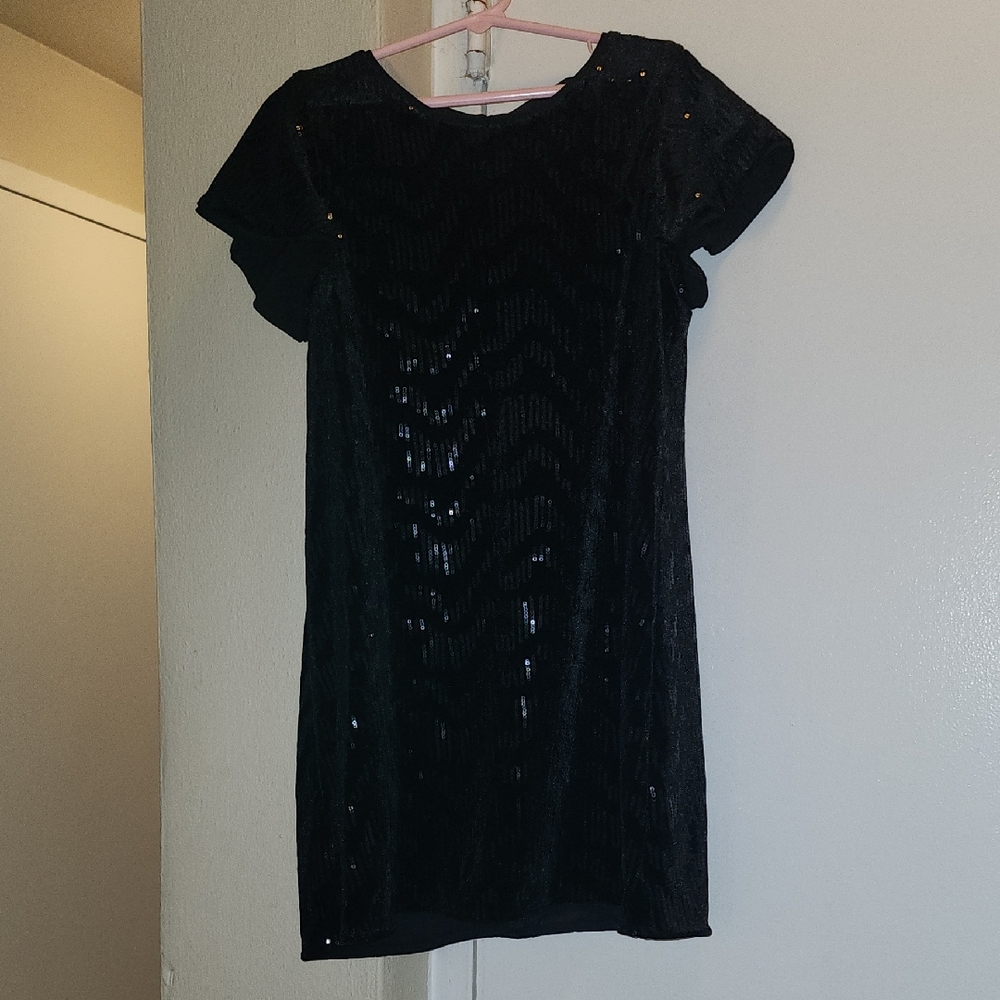 Cat & Jack Black Sequin Mini Dress